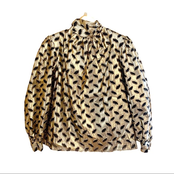 VINTAGE - TRANSITIONS by SEARS METALLIC BLOUSE - Picture 2 of 10